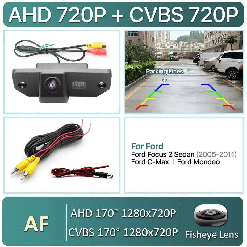 AHD 1080P Dynamic Trajectory Line Car License Plate Light Rear View Camera For Ford Focus 2 Sedan 2005-2011 C-Max by InterCyprus Trading Ltd