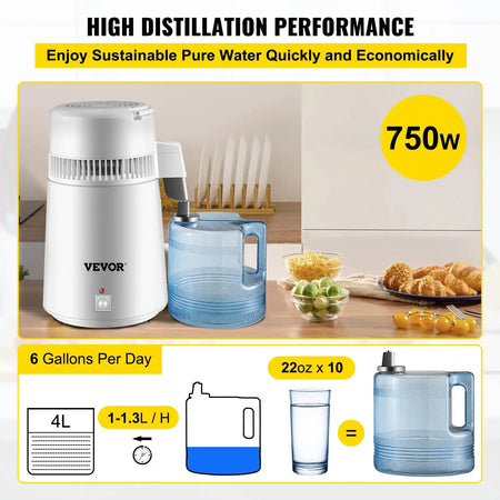 4L 304 Stainless Water Distiller Purifier