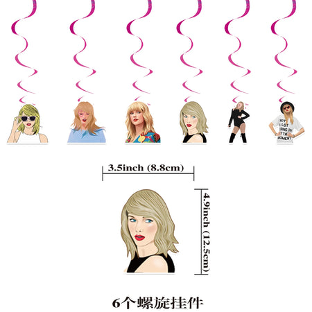 Taylor Swift Birthday Party Decorative Set with Dinnerware, Banners, and Balloons luoxuan