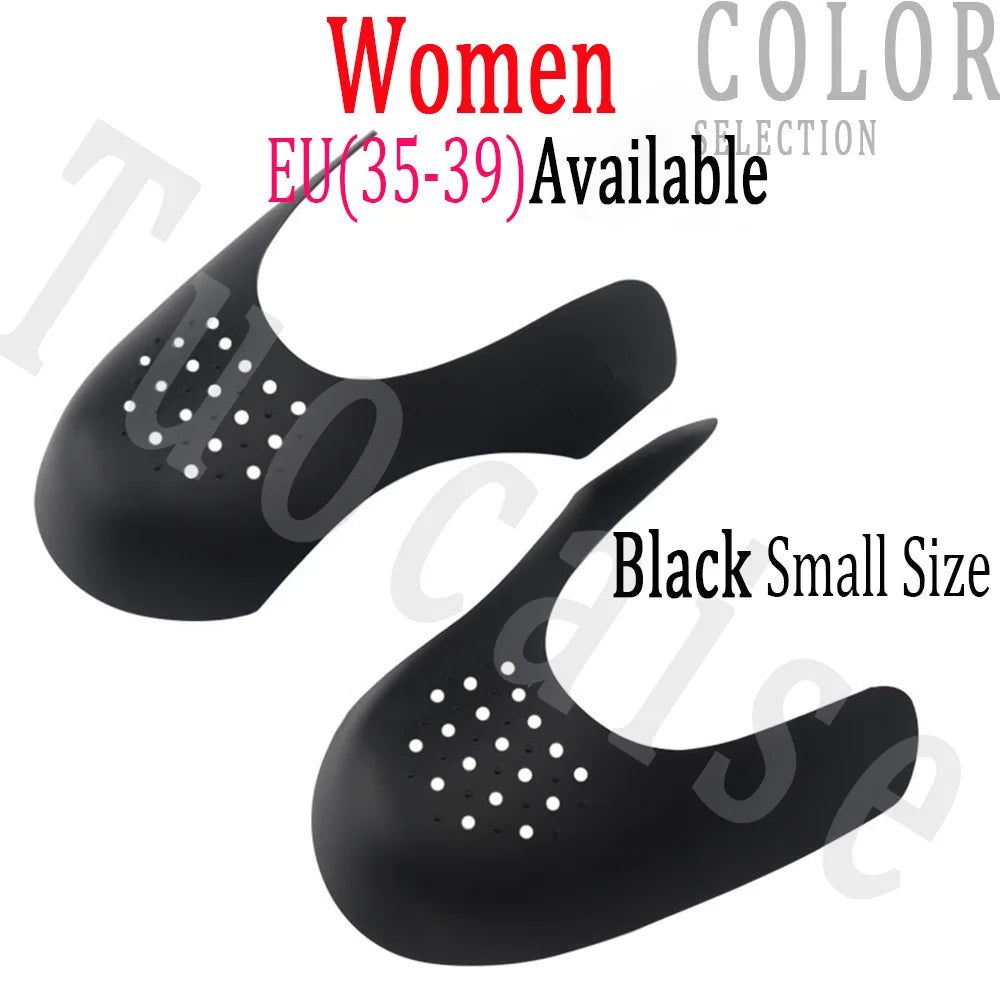 Toe Cap Support Shoe Stretcher Keeping Shoe Shiel Expander Shoe Crease Line Kit Guard Heal Protector Anti Prevent Bending Crack Black-S (EU35-39) / CHINA