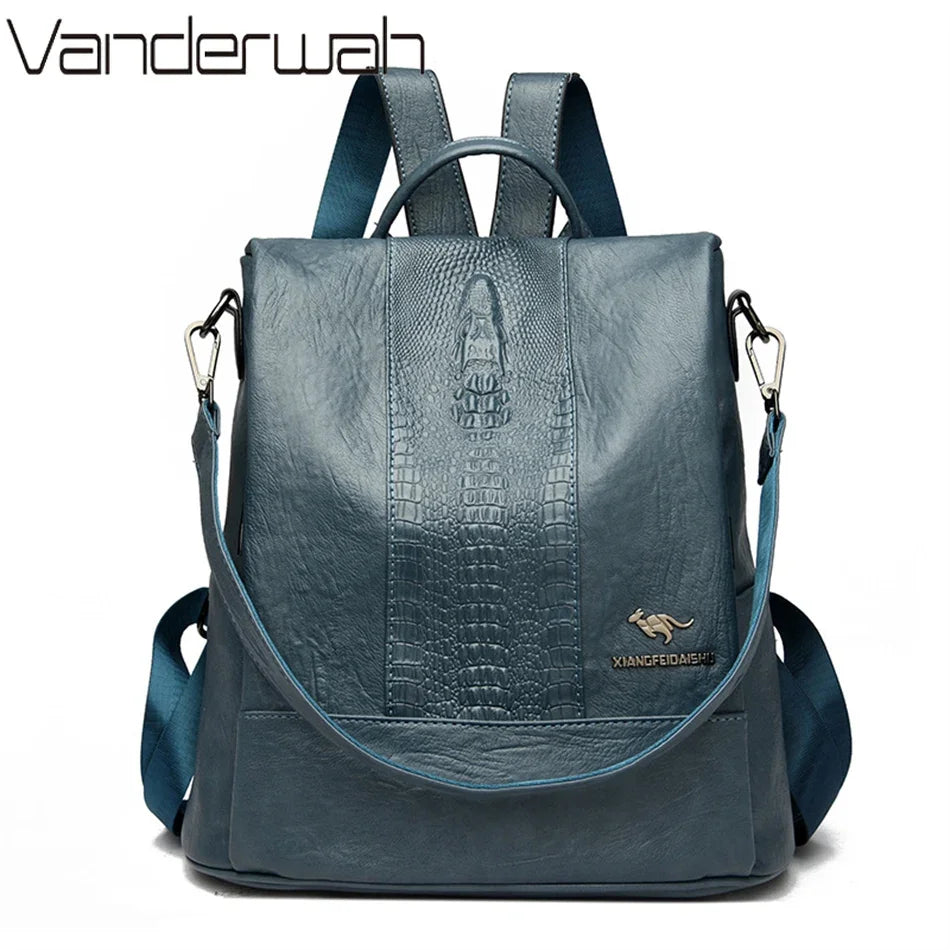 Μαλακό Δερμάτινο Γυναικείο Σακίδιο Πλάτης, Μεγάλη Χωρητικότητα 20 έως 35 L για Σχολείο, Ταξίδια και Καθημερινή Χρήση