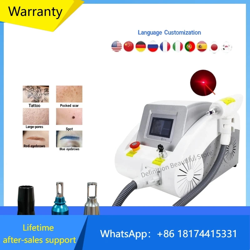 Q Switched YAG 532 1064 1320 Tatuiruotės Šalinimas Anglies Šveitimas