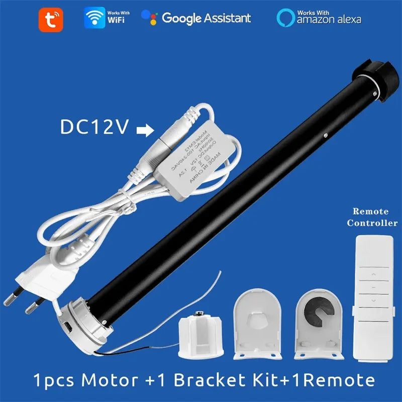 Smart WiFi Curtain Motor with Alexa with remote / EU Power