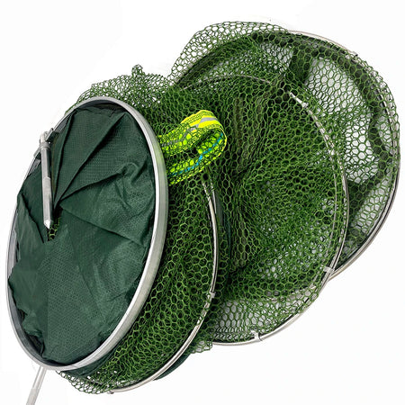 Folding Fishing Net - Durable Shrimp &amp; Crab Catcher with Stainless Steel &amp; Nylon 1.7M