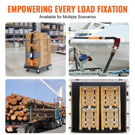 SucceBuy 4Pcs Ratchet Strap Set - Heavy Duty Tie Downs