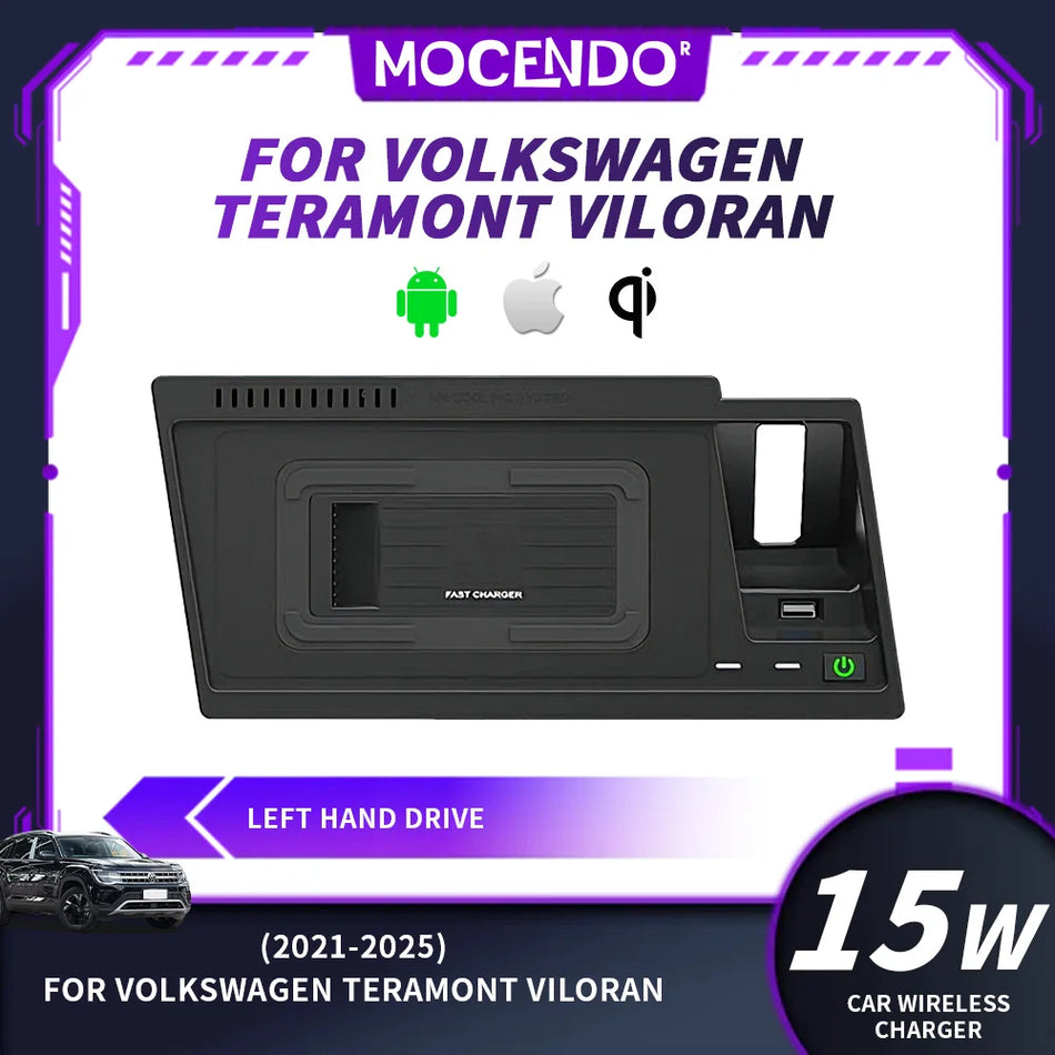 Bežični punjač za auto 15W brzo punjenje za Volkswagen Teramont Viloran