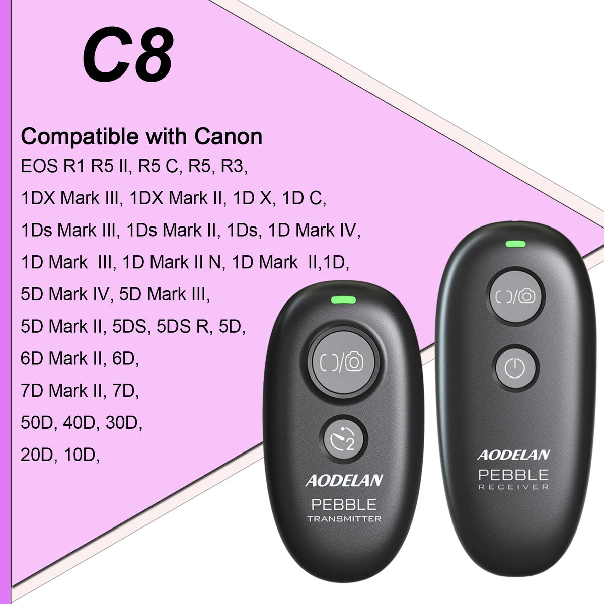 AODELAN Wireless Camera Shutter Release Remote for Canon, Sony, Nikon 3pin C8 for Canon / CHINA