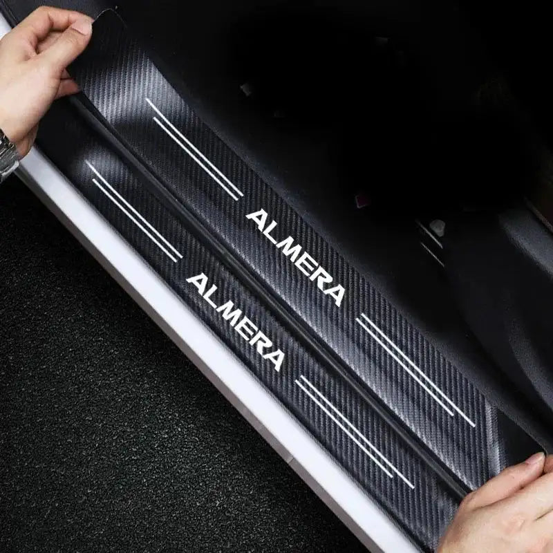 5Pcs Nissan Almera Door Sill Carbon Fiber Sticker N15 N18