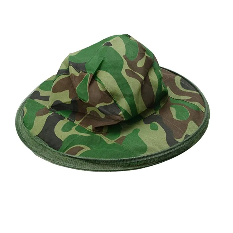 Camouflage Beekeeping Protective Hat &ndash; Mesh Face Shield