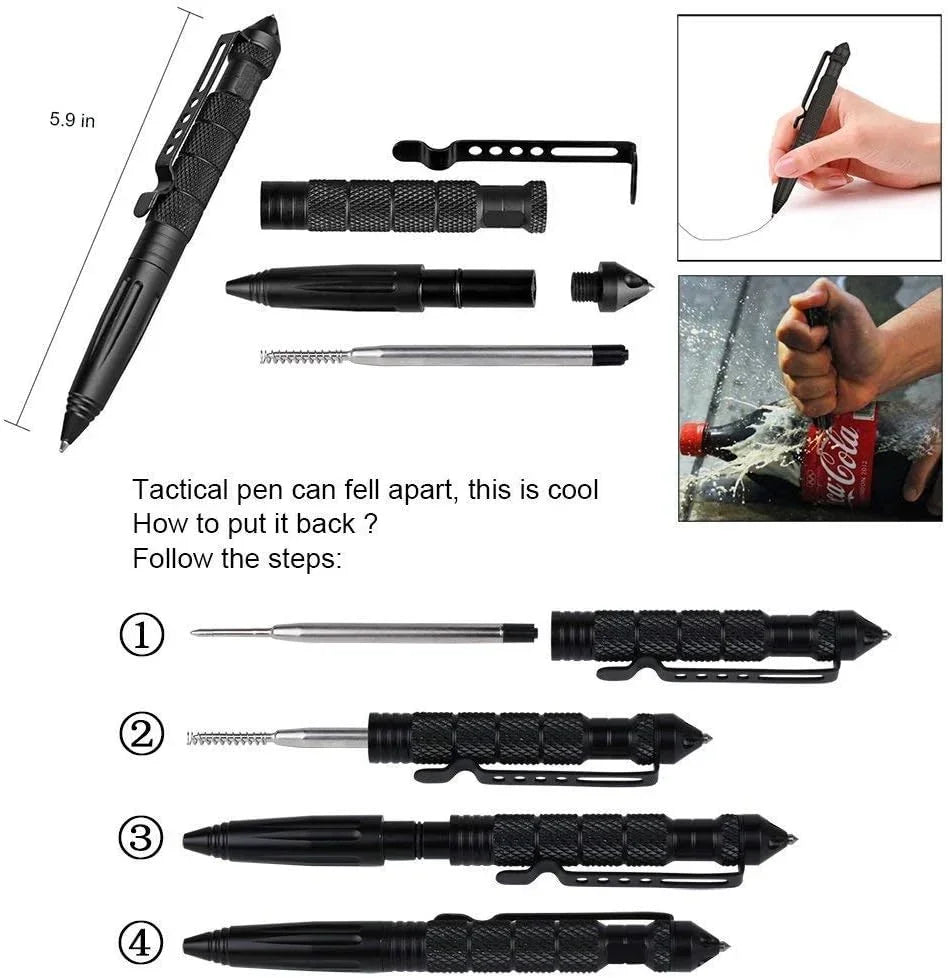Tactical Self-Defense Pen - Multifunctional Emergency Tool &amp; Window Breaker