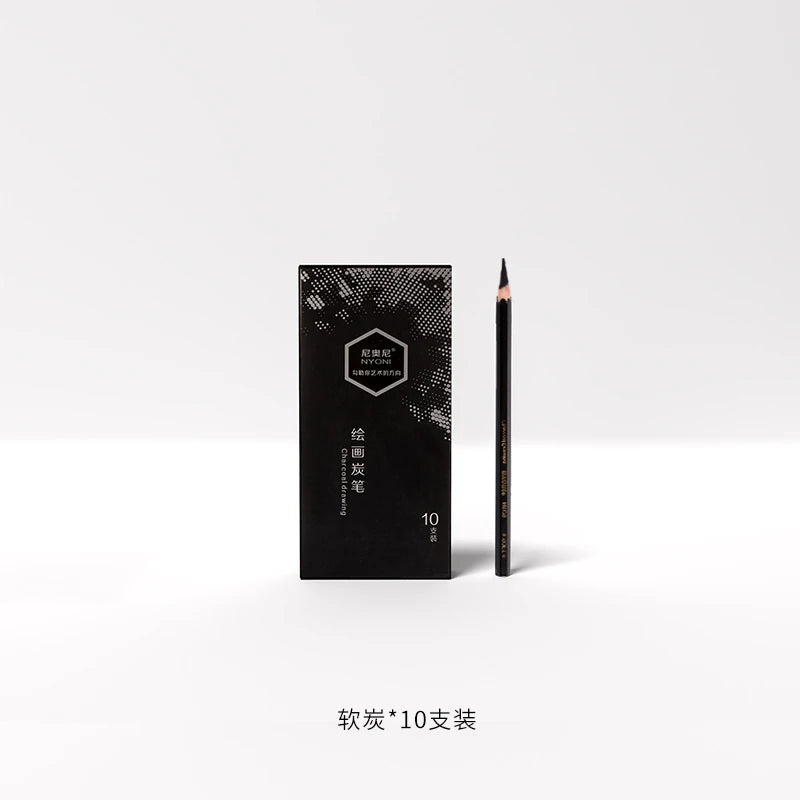 Professional Charcoal Pencils Drawing Set &ndash; Soft to Hard N8129-Soft 10pcs