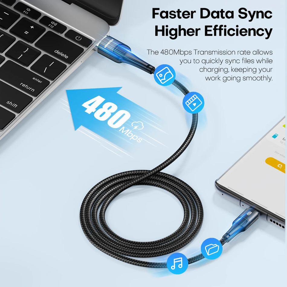 ASOMETECH 100W Fast Charging Cable &ndash; Ultra-Fast Data Transfer