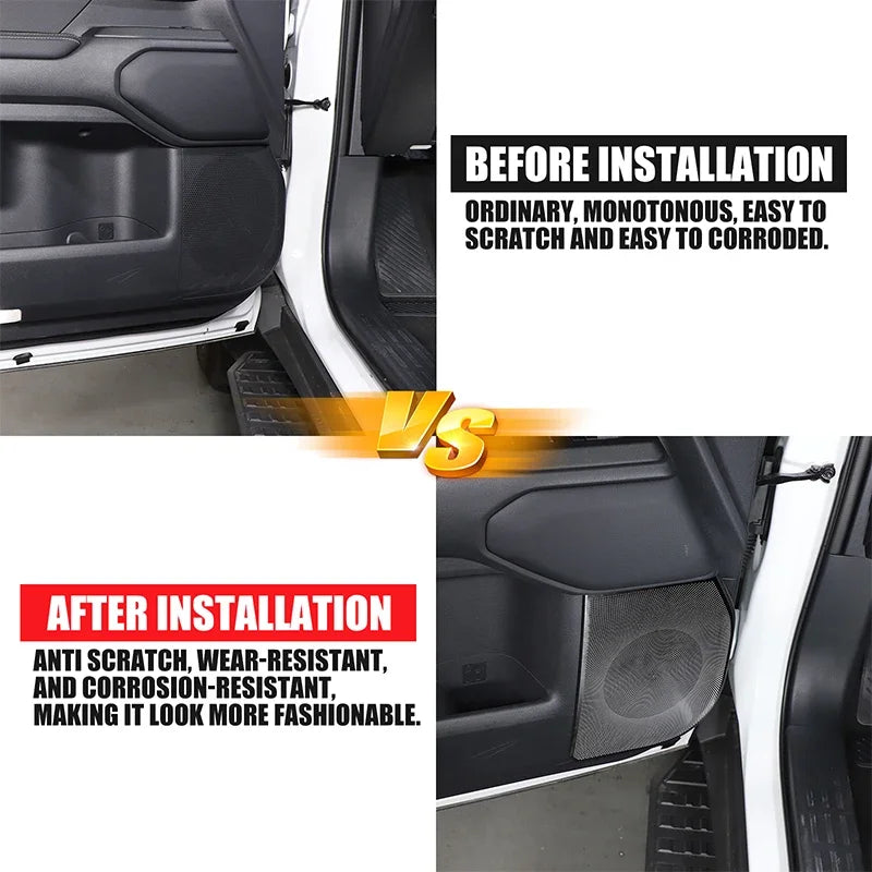 Неръждаема стомана черна врата рог мрежест капак LC250 Prado 2024