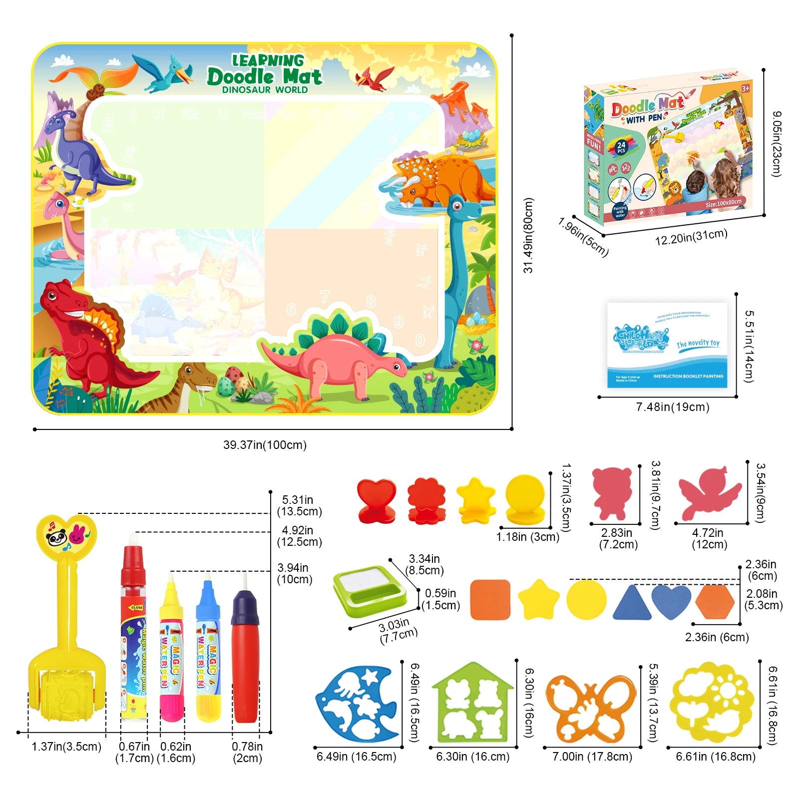 Coolplay Magic Water Drawing Mat &ndash; Reusable Educational Painting Board