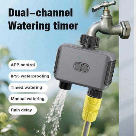 2-Outlet Tuya Smart Automatic Water Timer &ndash; Voice Control