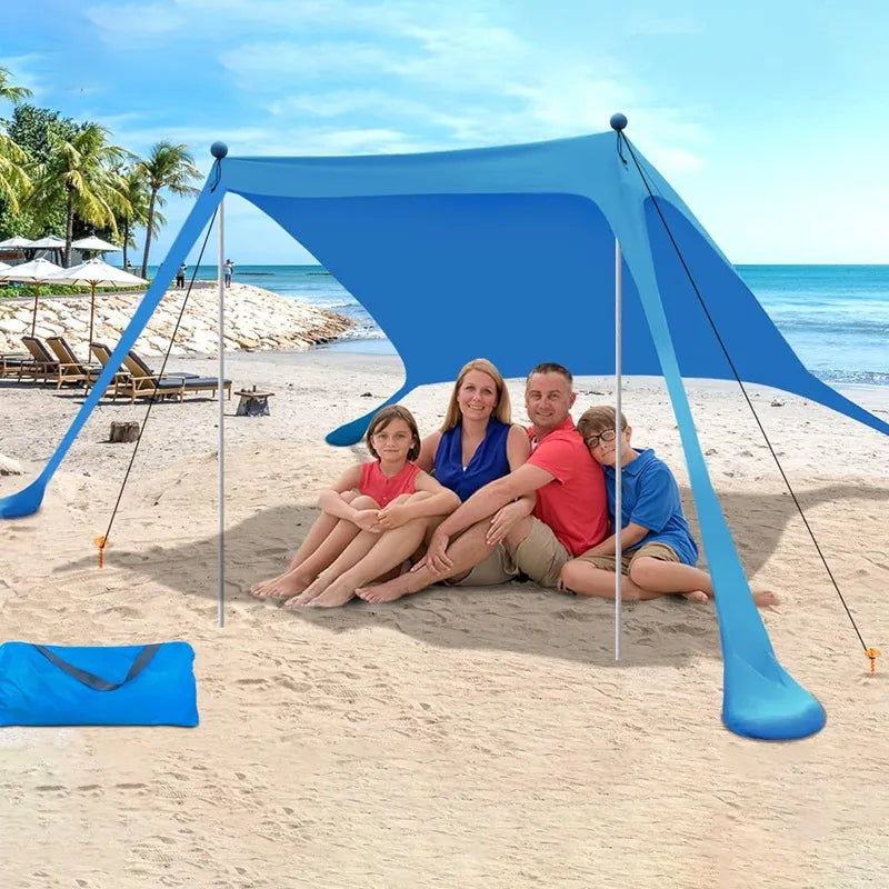 Portable Beach Tent with UPF50+ Sun Shelter, Windproof All-in-One Camping Tent