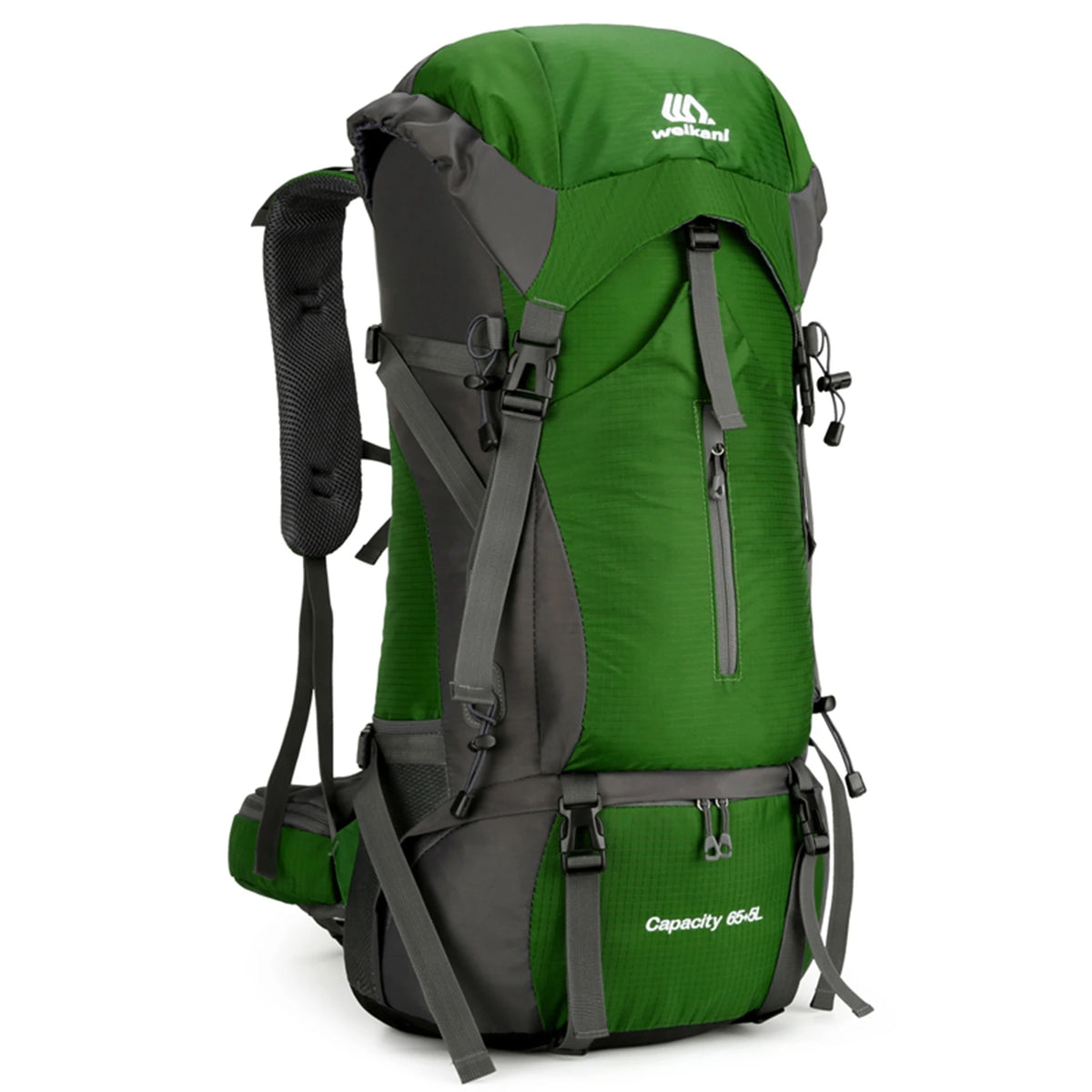 70L Mountaineering Bag &ndash; Waterproof With Pockets System Dark Green