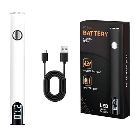 650mAh 510 Thread Pen Soldering Kit Adjustable Voltage White
