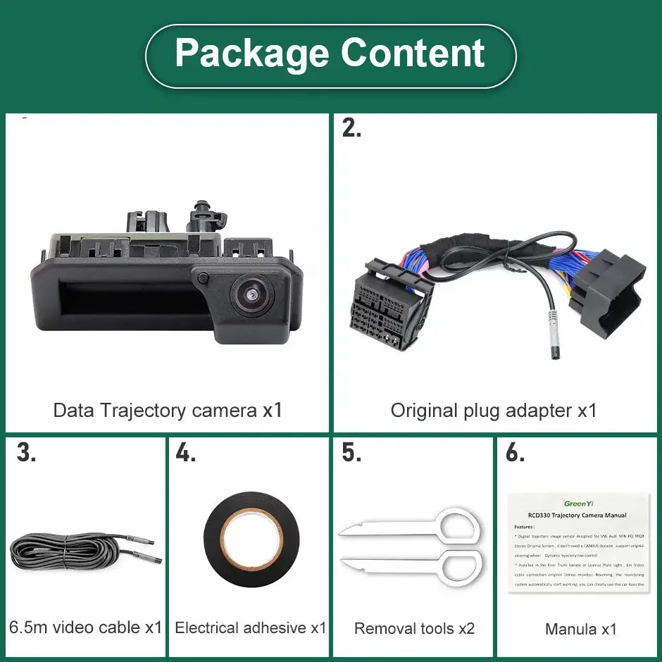 Canbus Data Dynamic Trajectory Car Reverse Backup Camera For Audi Q2 MQB MIB2 STD 2 Stereo 2017-2020, Plug and Play/ No Coding by InterCyprus Trading Ltd