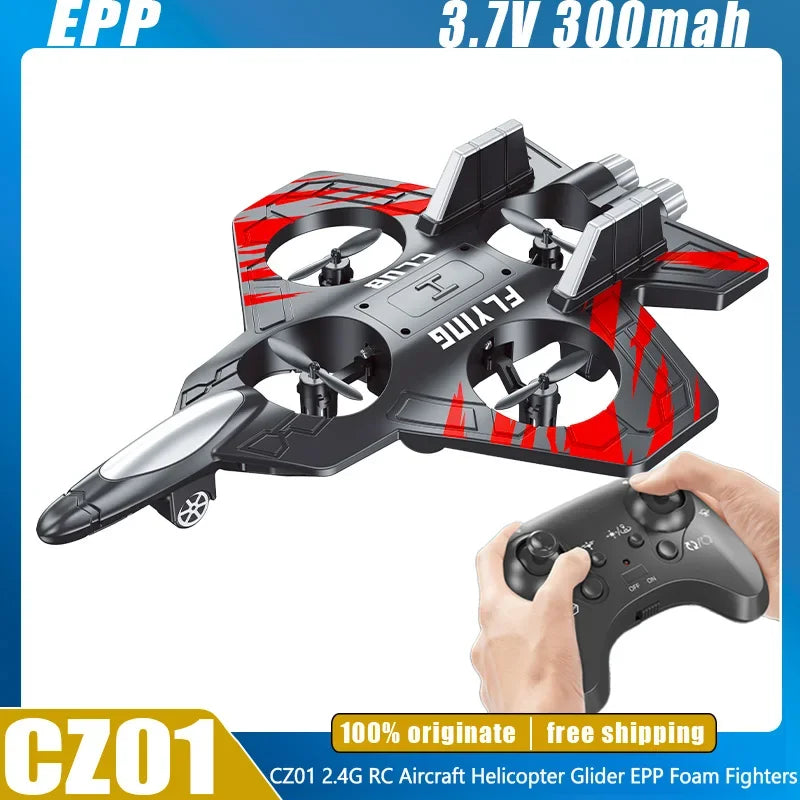 2.4G RC EPP Foam Fighter Plane with Stunt Features and LED Lights