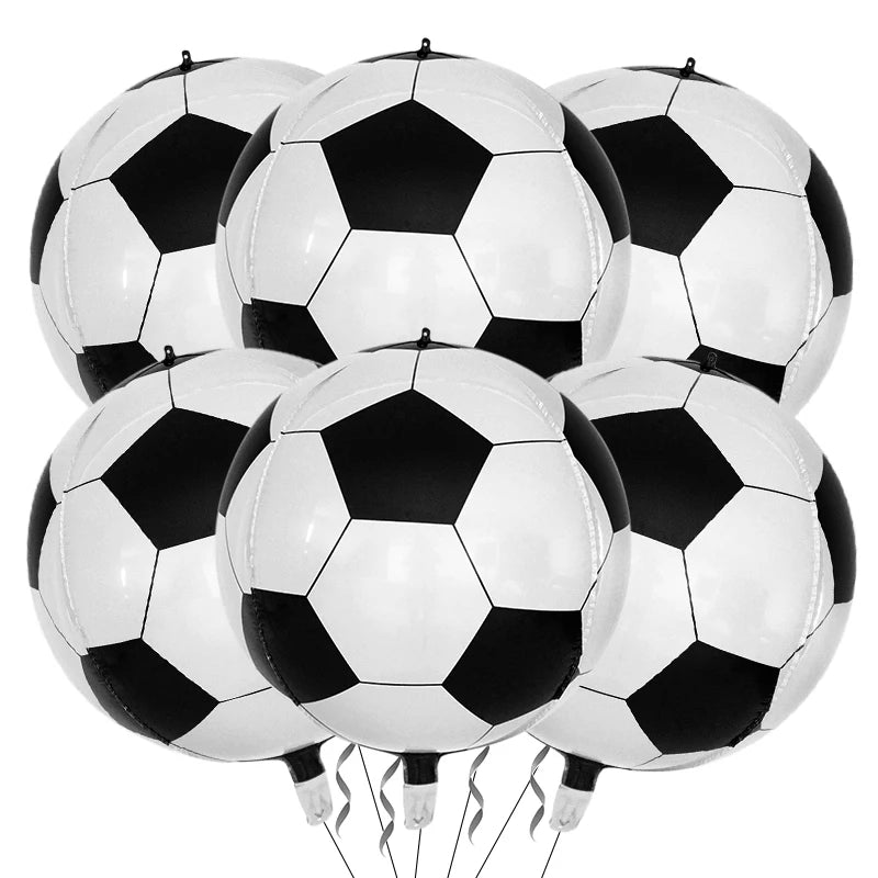 22 Inch 4D Soccer Ball Foil Balloons - Perfect for Kids' Sport Birthday Party Decorations
