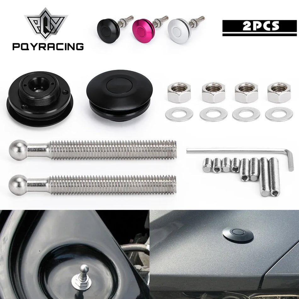 Kit di Pin per Cofano Clip di Blocco a Pulsante Billet per Ford Mustang, Universale in Alluminio