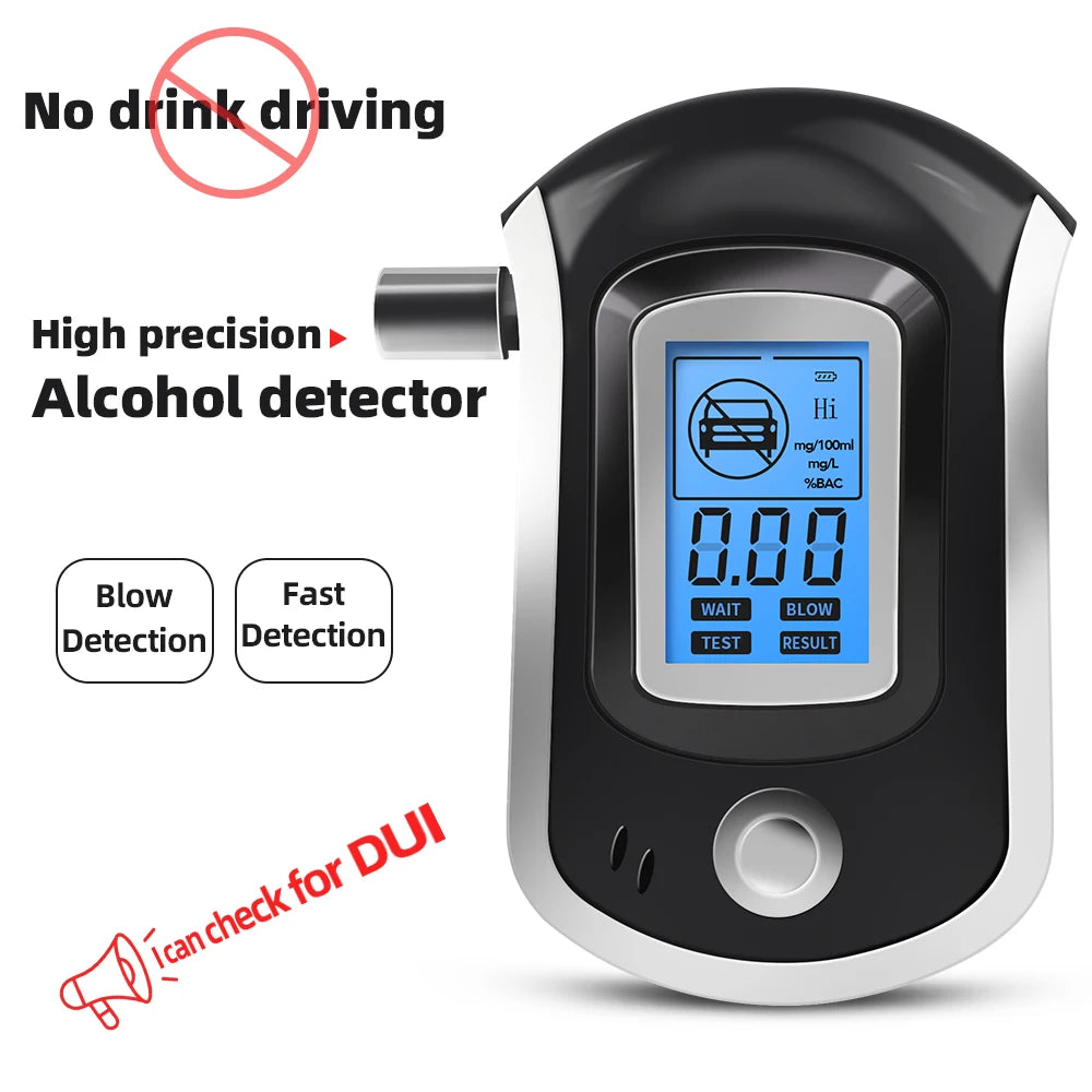 AT6000 Digital Alcohol Tester &ndash; Clear LCD Screen Display