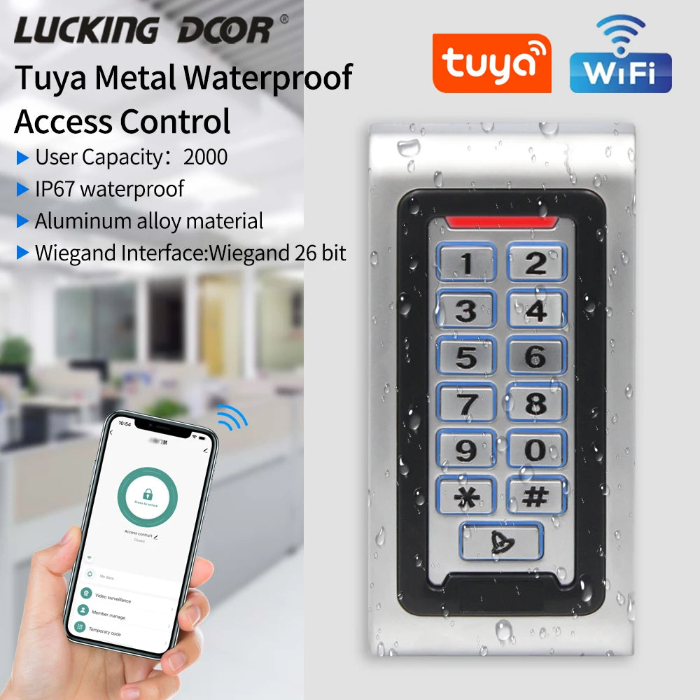 Cyprus Wireless Reader Module 2.4G WIFI Tuya App IP68 Waterproof Backlight RFID Door Access Control ...
