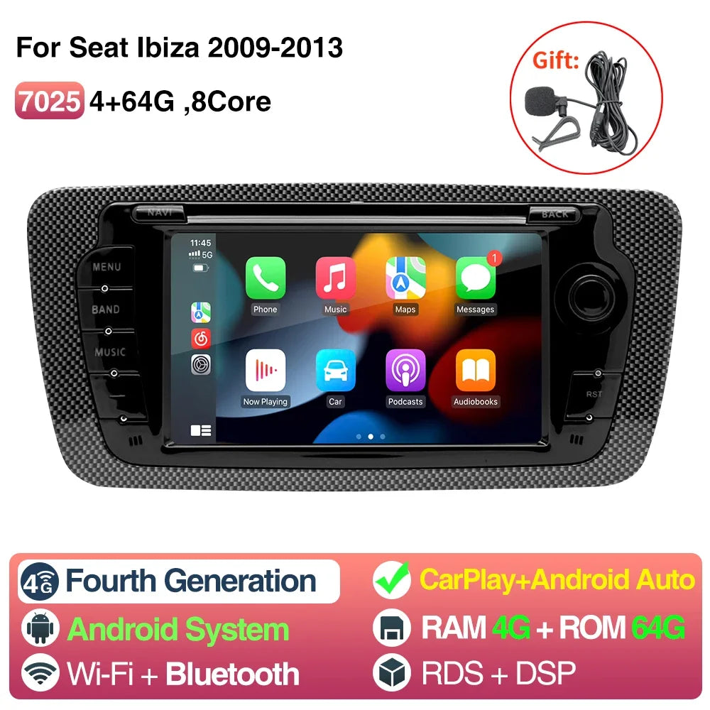 7Inch Car Radio Android 13 For Seat Ibiza &ndash; CarPlay GPS 4 64G