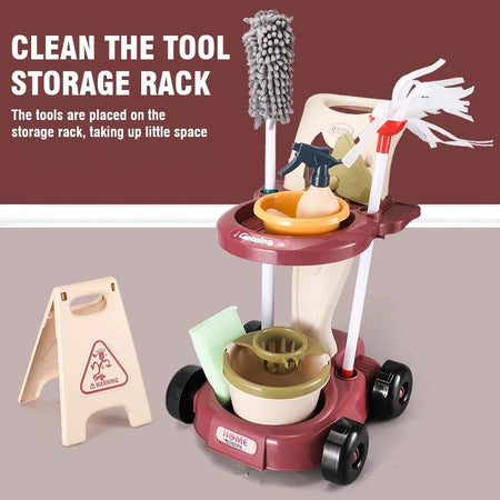 Simulation Cleaning And Hygiene Cart Tool Set &ndash; Educational Pretend Play Fun