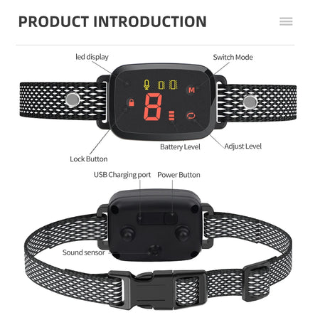 HD Digital Display Anti Bark Dog Collar &ndash; No Remote Control