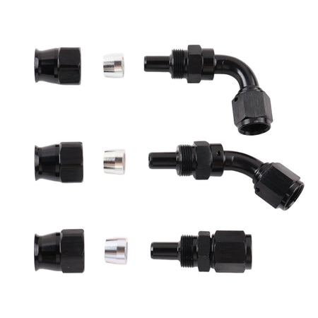 PIKBUK 10FT E85 An6 8 10 Tube Nylon Stainless Steel Braided PTFE Black Fuel Line Fitting Kit With 6 Pcs Swivel Hose Ends by InterCyprus Trading Ltd