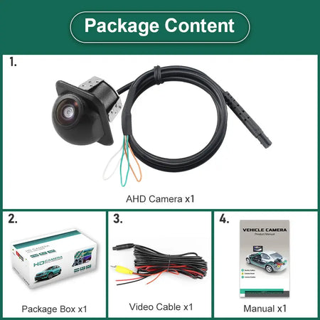 GreenYi AHD1080 Vehicle Rear Front Side View Camera 170° Fisheye Night Vision Waterproof Straw Hat Car Camera Drill Bit Included by InterCyprus Trading Ltd