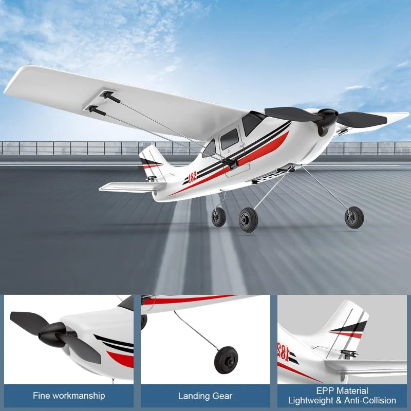 Cessna-182 RC Airplane - 2.4GHz Beginner-Friendly Glider with Aerobatic Features