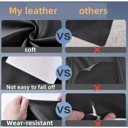 Wear-Resistant Black Leather Repair Patch for Furniture and Accessories