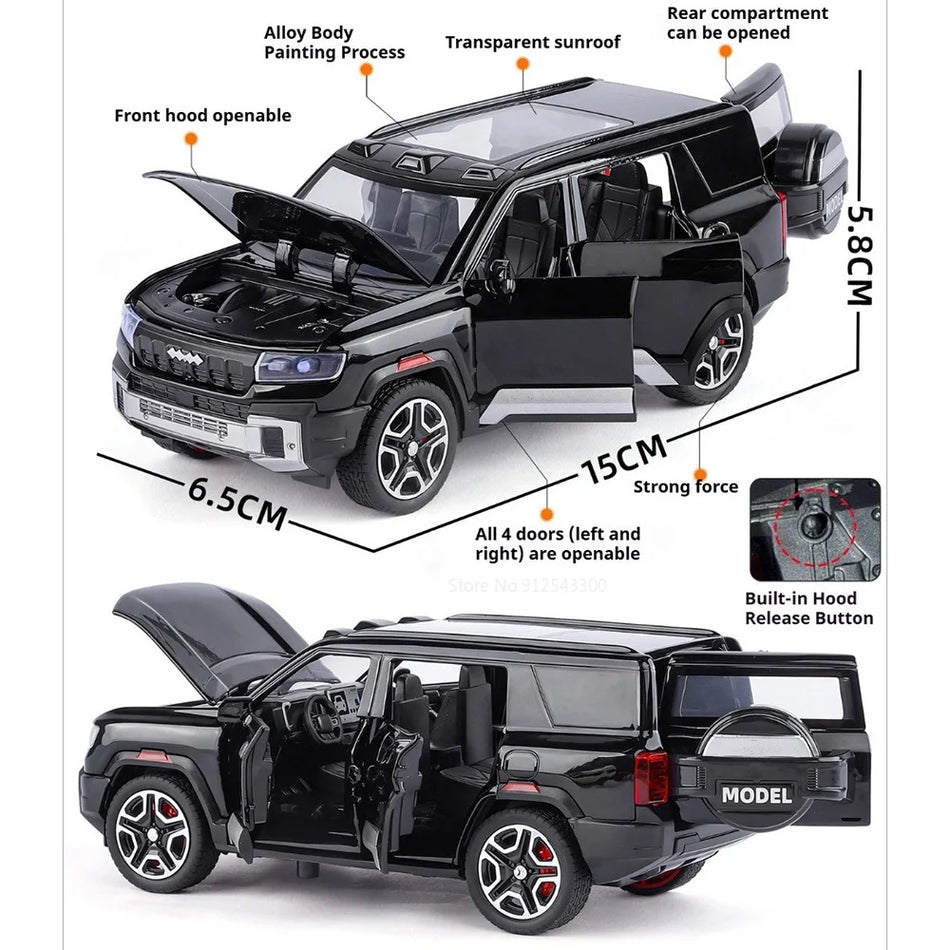1:32 Merilni Diecast Zlitinski Avtomobilski Model Z Odprtimi Vrati, Potegni Nazaj, Off-Road Miniatura