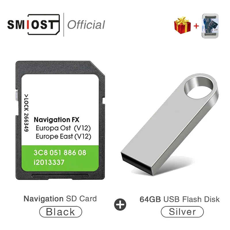 FX V12 OST EAST For VW &ndash; Europe Map 8GB Navigation