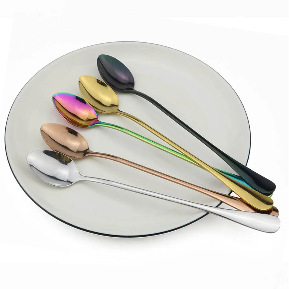 Colorful Long Handled Teaspoons &ndash; Versatile Stainless Steel Cutlery
