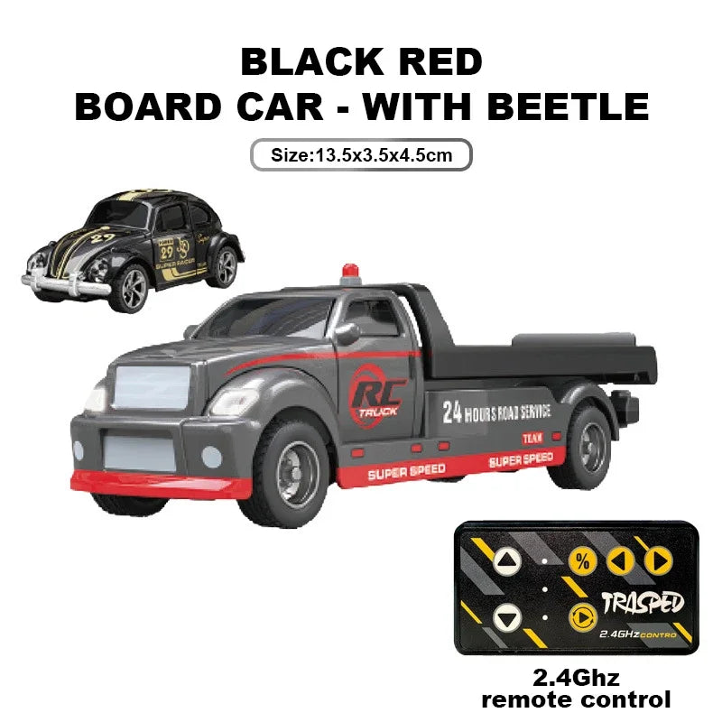 RC Car Pickup Truck One Sixty Fourth &ndash; High Speed Racing Black red 1 minicar