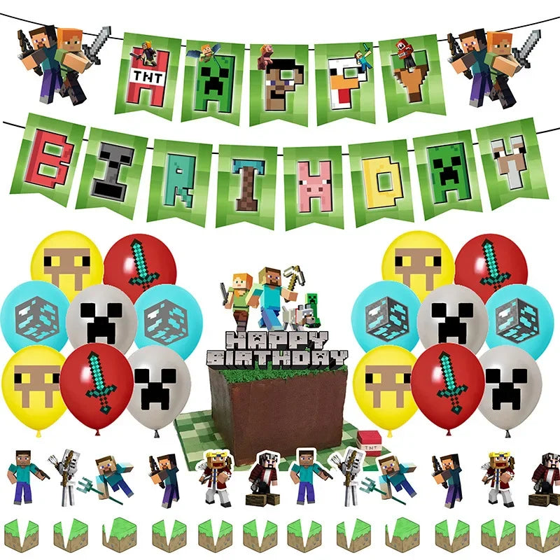 Birthday Party Supplies - Disposable Dinnerware &amp; Decorations Set A