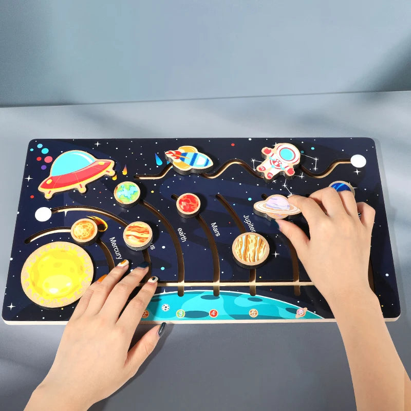 Wooden Solar System Puzzle &ndash; Educational Space Learning Toy