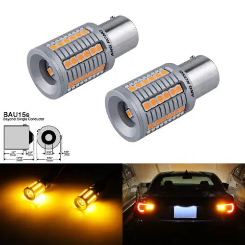 Ampoules de clignotant LED ambre Angrong 581 BAU15S avec Canbus 30W