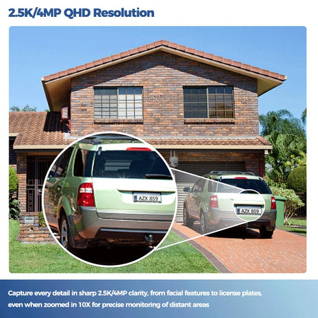 ALEVIO Solar Camera Outdoor WIFI  Wireless Security Cam 2.5K Ultra Standby Time PIR Light Color Night Vision AI Detect CCTV Cam