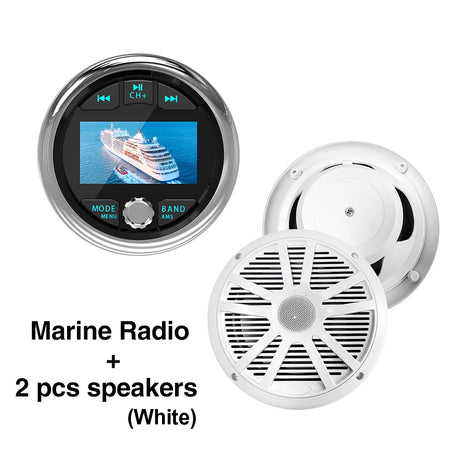 MS-50RV-1 Motor MP5 Radio Stereo &ndash; Bluetooth IPX5 Marine Radio White