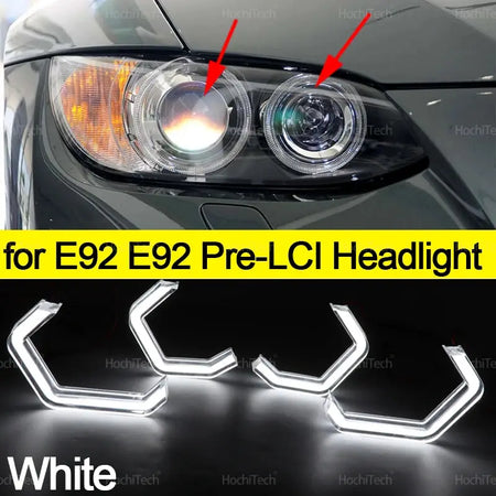 For BMW E92 E93 Coupe Cabriolet M3 Pre LCI and LCI Retrofit DTM M4 Style Lemon Yellow White Headlamp CSL Style Angel Eyes Kit by InterCyprus Trading Ltd