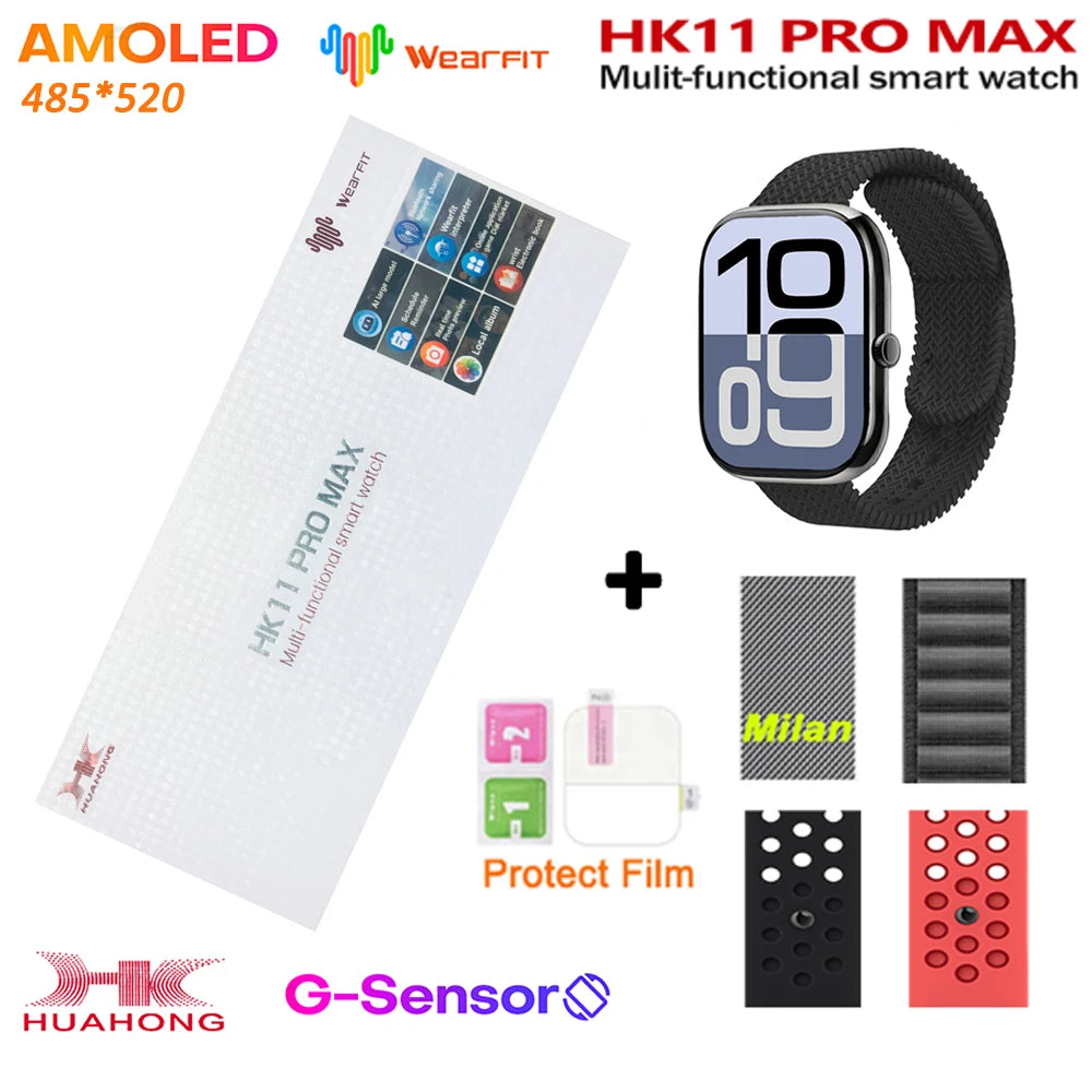 HK11 Pro Max Smartwatch 2025 &ndash; AI Chat Robot AMOLED Display mi-si-al-bl-sp-re-bl