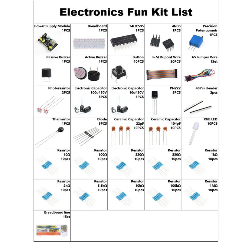 DIY Project Starter Kit for Arduino UNO R3 &ndash; Complete Electronics Set with 830 Tie-Points Breadboard