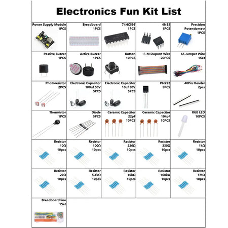 DIY Project Starter Kit for Arduino UNO R3 &ndash; Complete Electronics Set with 830 Tie-Points Breadboard