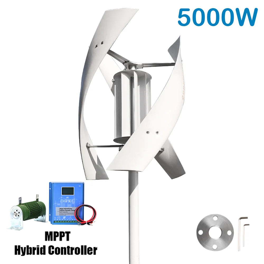 5KW Vertical Axis Maglev Wind Turbine with Charge Controller for Home Energy With Hybrid Control / 5000W / CHINA | 48V