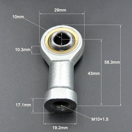 Rod End Bearing 5mm 6mm 8mm 10mm - Self Lubricating Joint Female 10mm / CHINA / Left Thread